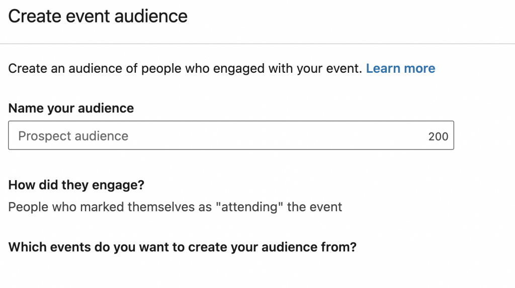 LinkedIn retargeting event audience