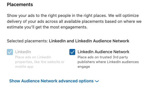 LinkedIn Ad Placement