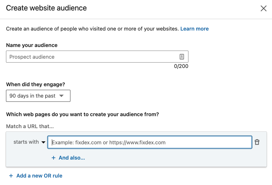 audience correspondante LinkedIn ads