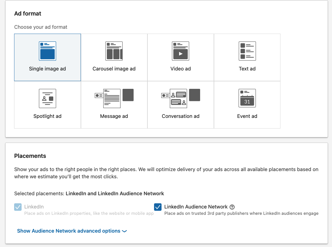 LinkedIn Audience Network 