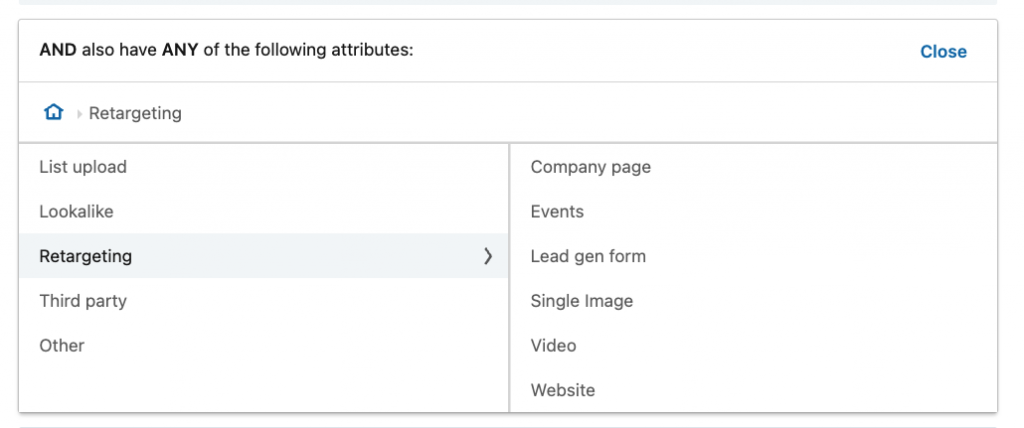 retargeting audience Linkedin