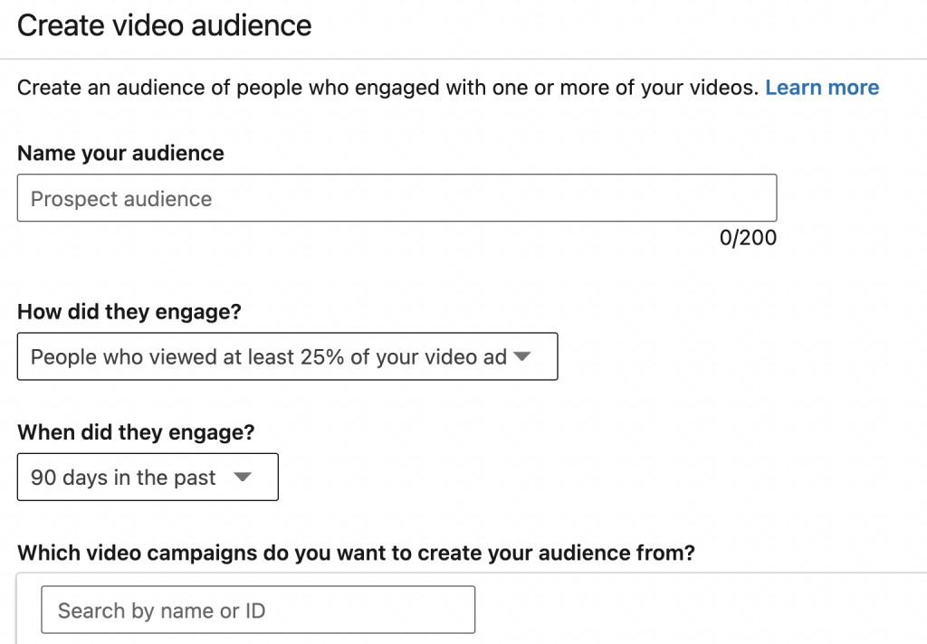 LinkedIn matched audience video 