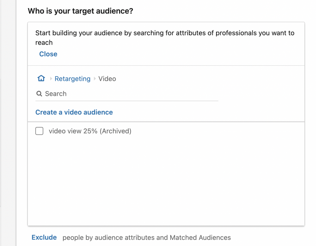 audience video view LinkedIn Ads