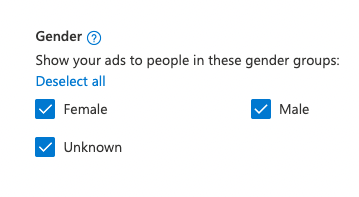 bing ads audience gender targeting 