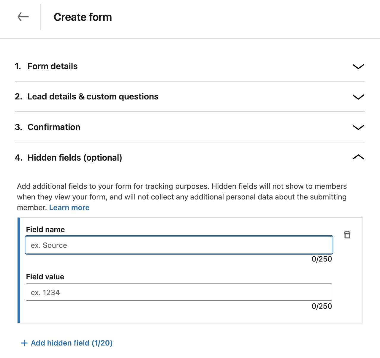 utm linkedin lead gen form