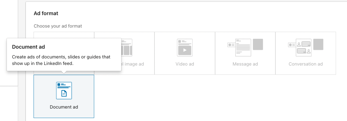 Linkedin Document ads format