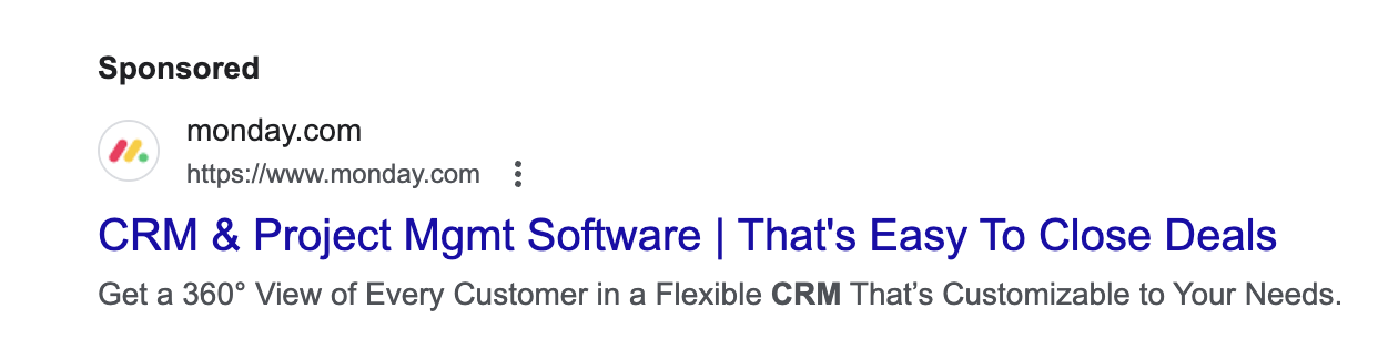 monday google ads example