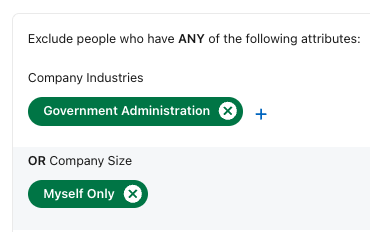 LinkedIn ads exclusions