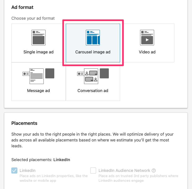 Linkedin carrousel ad